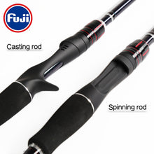 Load image into Gallery viewer, YIYI Bazon 6102MLS-V Spinning Casting Fishing Rod Fast Action M Lure 1/8~3/8oz Power 2.1m Aluminum Carbon FUJI Fishing Stick